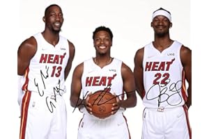 Ikonic Fotohaus Kyle Lowry Jimmy Butler Bam Adebayo Signed Photo Autograph Print Wall Art Home Decor