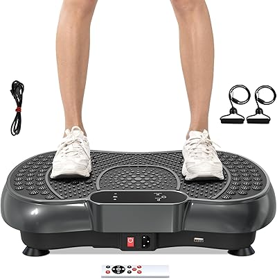 Dskeuzeew Vibrationsplatte Vibrationsgerät - Vibrationstrainer Zuhause mit 99 Intensitätsstufen + 5 Vorprogramm für Ganzkörpertraining Gewichtsabnahme Muskelaufbau