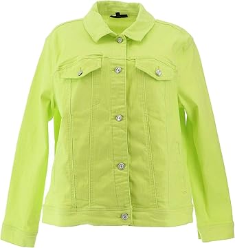 neon yellow denim jacket