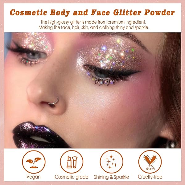 BOKO SPARKLE GLITTER POWDER 14G – COSMETIC IRIDESCENT GOLD GREEN FOR EYESHADOW, LIP, FACE PAINT, NAIL ART – CARNAVAL BODY MAKEUP, CHRISTMAS, CONCERT, PARTY, RAVE ACCESSORIES – AURORA