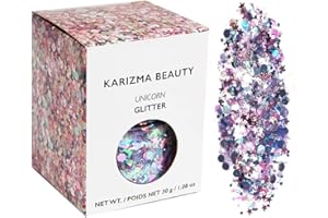 Unicorn Chunky Glitter ✮ Large 30g Jar KARIZMA Beauty ✮ Festival Glitter Cosmetic Face Body Hair Nails