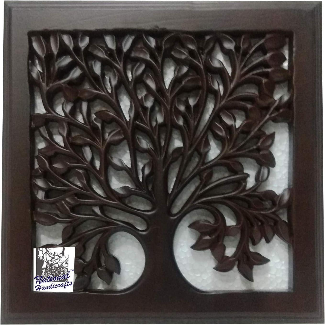 National Handicrafts Wood Showpiece Figurine (12 x 12 inch, Brown)