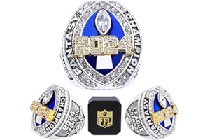 noblehead Fantasy Football Ring 2024| Heavy FFL Champion Ring | Gold Silver Tone Plated Award Trophy for Fantasy Football League Winner