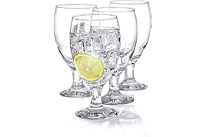 Red Co. Set of 4 Clear 20 Oz Short Stem All Purpose Glass Drinking Goblets