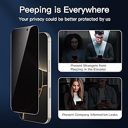 NEW'C 3 Pack Privacy Screen Protector for iPhone 16