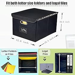 Desihum Collapsible File Organizer Box, filing