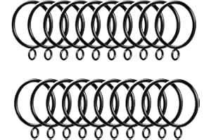 Baoswi 20 Pack Curtain Rings with Eyelets, Metal Eyelet Drapery Rings for Hanging Pinch Pleat Curtain Pin Drape Hooks, Curtai