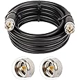 XRDS -RF PL-259 UHF CB Cable coaxial de 10 pies, 50 ohmios KMR400 PL-259 UHF macho a conector macho SO-239 Cable coaxial de b