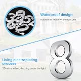 Vicloon 3D Door Numbers 3 Inch Waterproof Self-Adhesive Silver 8 view 4
