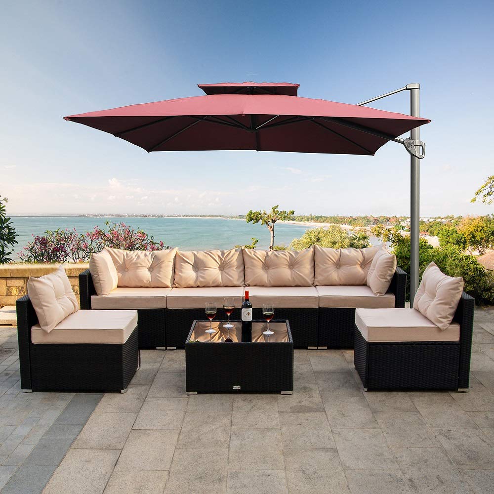 Best outdoor sectional sofa set rattan wicker patio navy