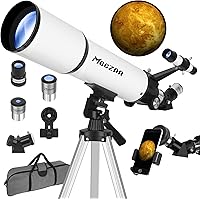 MEEZAA Telescope for Adults Astronomy, 80mm Aperture 600mm Refractor Telescope for Kids & Beginners, Fully Multi-Coated Optic