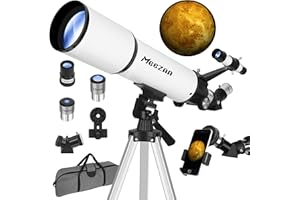 MEEZAA Telescope for Adults Astronomy, 80mm Aperture 600mm Refractor Telescope for Kids & Beginners, Fully Multi-Coated Optic