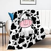 Cute Cow Blanket Soft Cozy Flannel Cow Throw Blankets Kids Adults for Bedding Bedroom Living Rooms Sofa Full Season Gifts 80"x60"