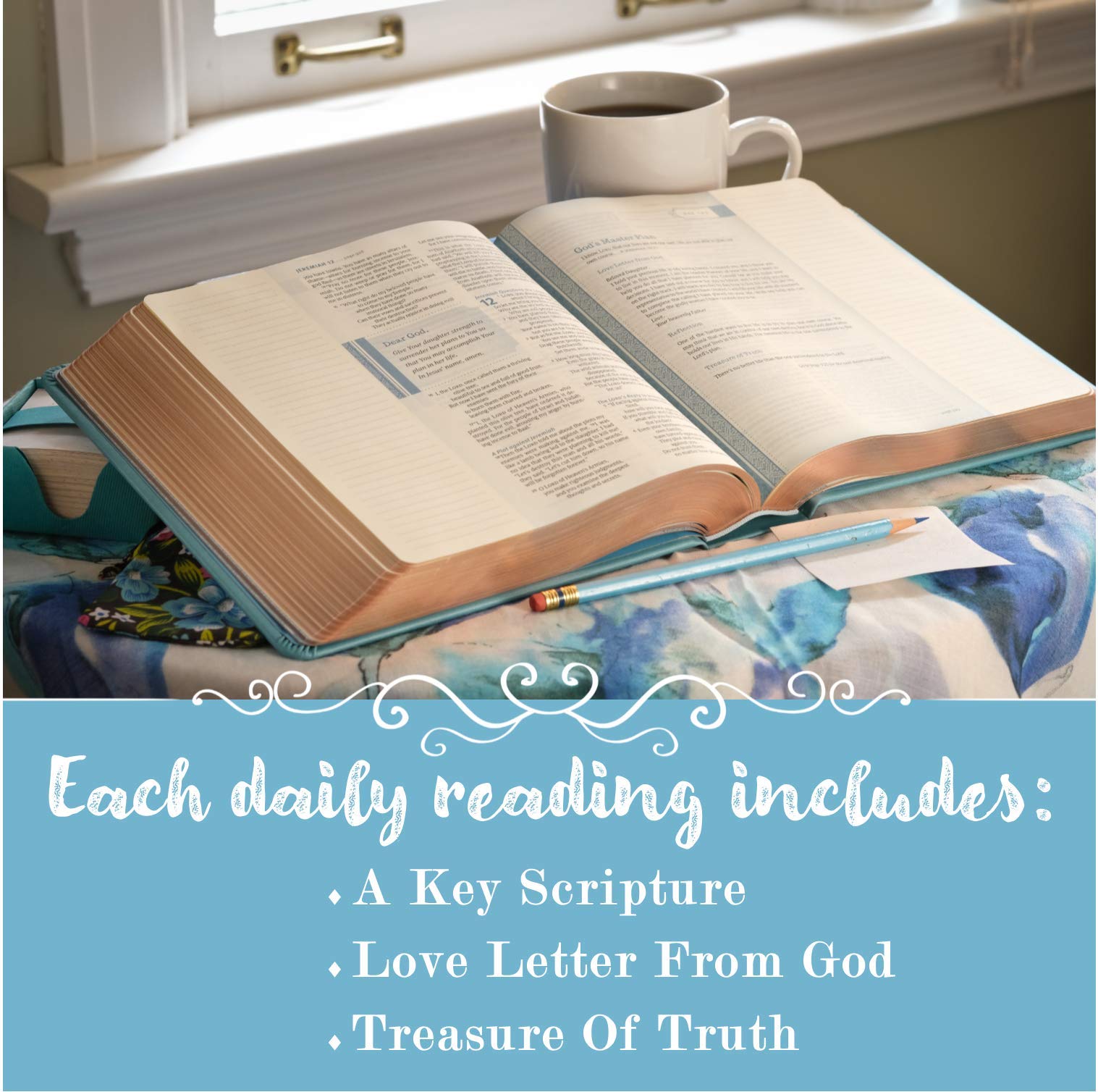NLT THRIVE Creative Journaling Devotional Bible (Hardcover LeatherLike, Teal Blue with Rose Gold) NLT THRIVE Creative Journaling Devotional Bible (Hardcover LeatherLike, Teal Blue with Rose Gold) Imitation Leather