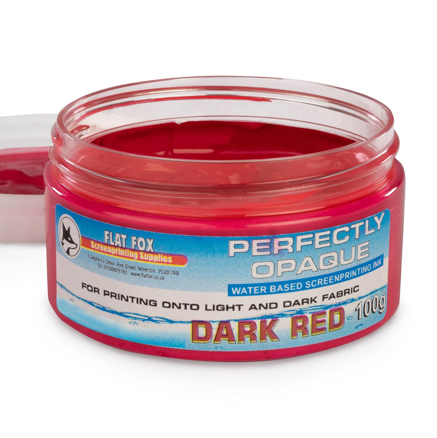 Flat Fox Screen Printing Opaque Water Based Fabric Inks (Dark Red, 100g)… — image 1