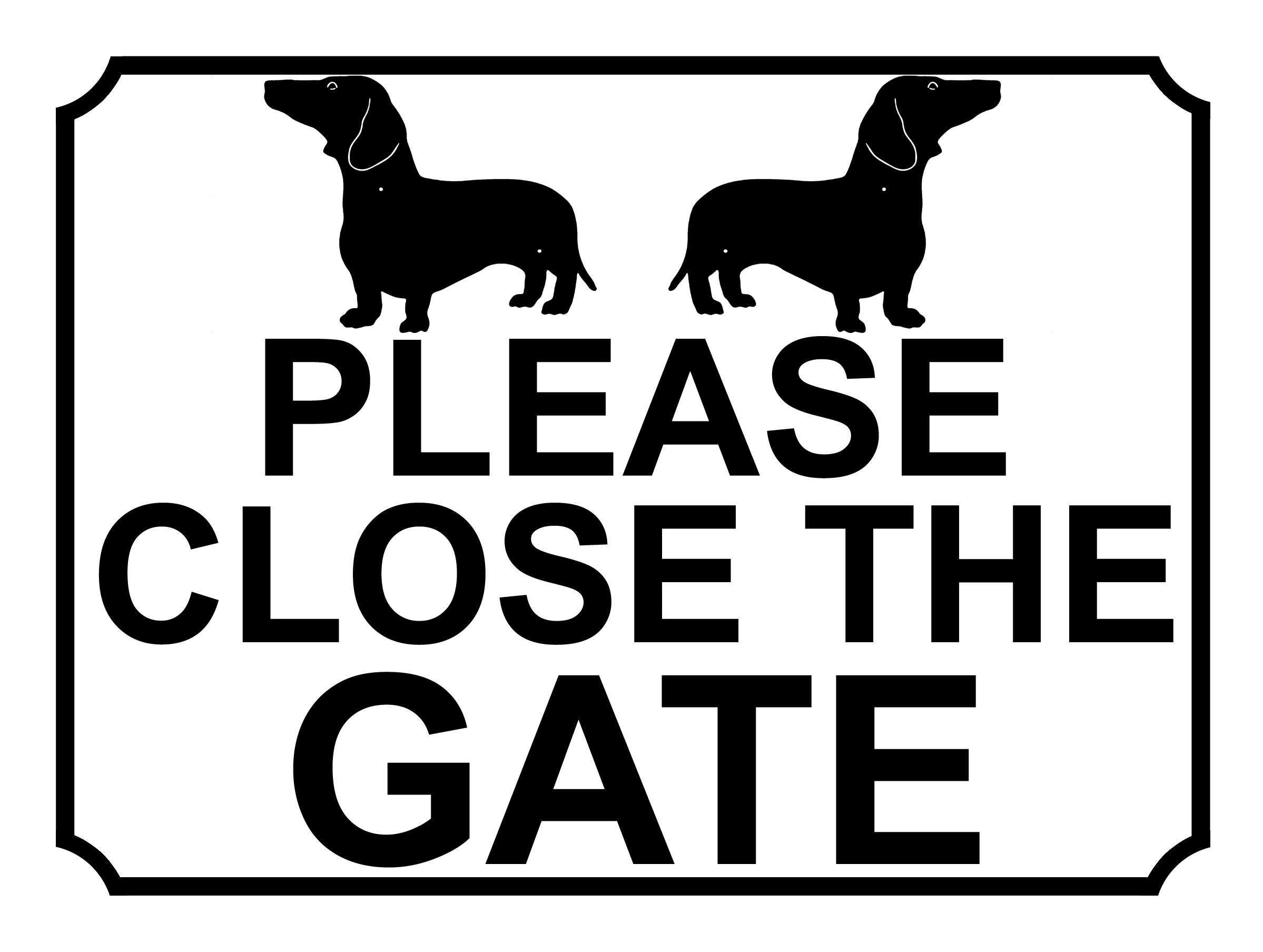 PLEASE CLOSE THE GATE DOG THEME METAL SIGN 267MM X 200MM (161H1L) LARGE 10" X 8"