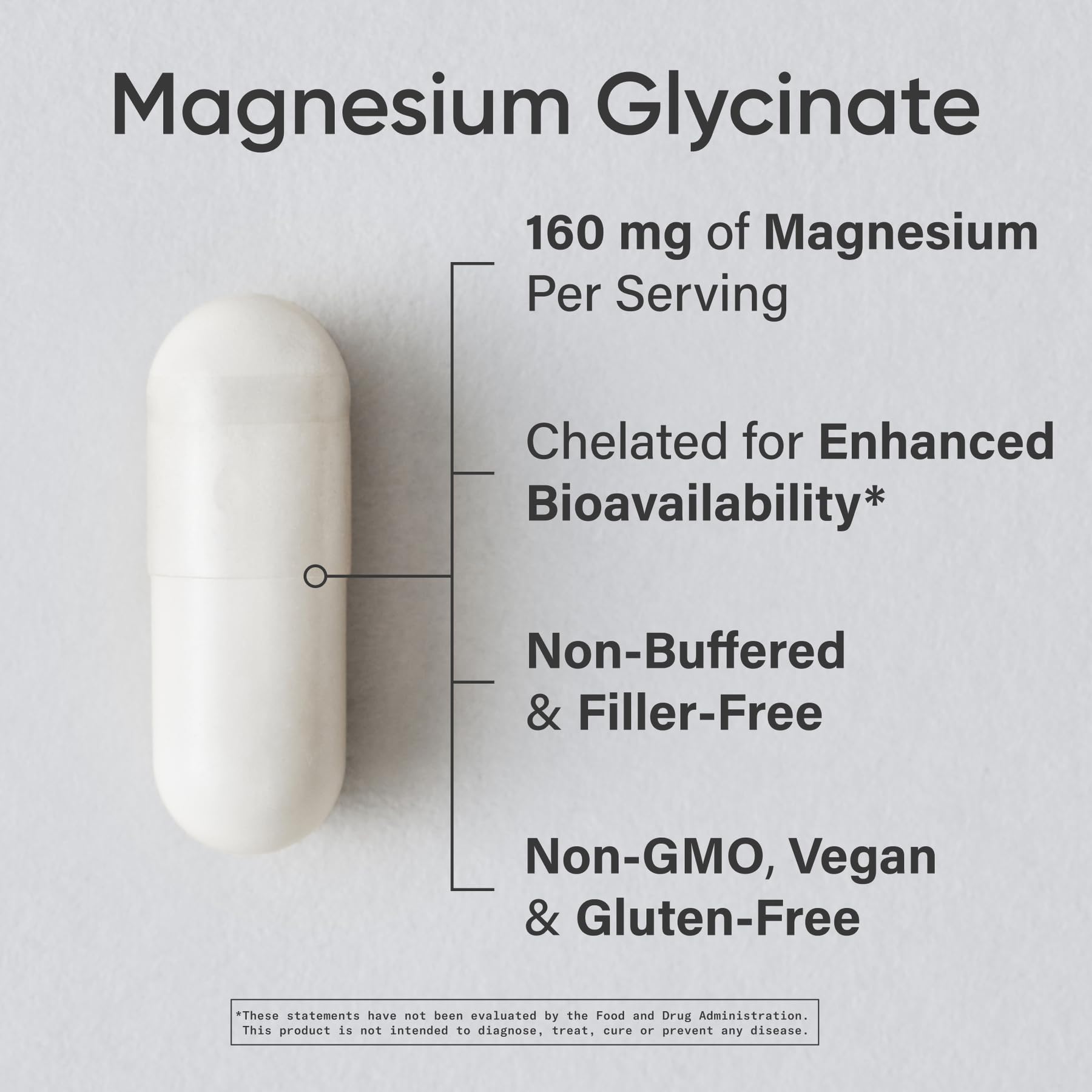 Sports Research® Magnesium Glycinate - Supports Restful Sleep & Enzymatic Processes - 160 mg Chelated Magnesium - Vegan Capsule - 180 Count