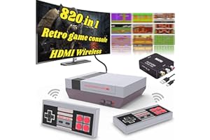 Sucrwovk Classic Mini Retro Game Console Built in 800+Classic Games and Dual Wireless Remote Controllers,AV and HDMI HD Output Video Game System for Kids and Adults as Ideal Gift.