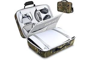 MOCADIA Travel Case for Ps5 , Hard Shell Carrying Case for Ps5 Playstation Disc Digital Edition,Portable Travel Bag Compatible Console Controllers Headset And Ps5 Gaming Accessories