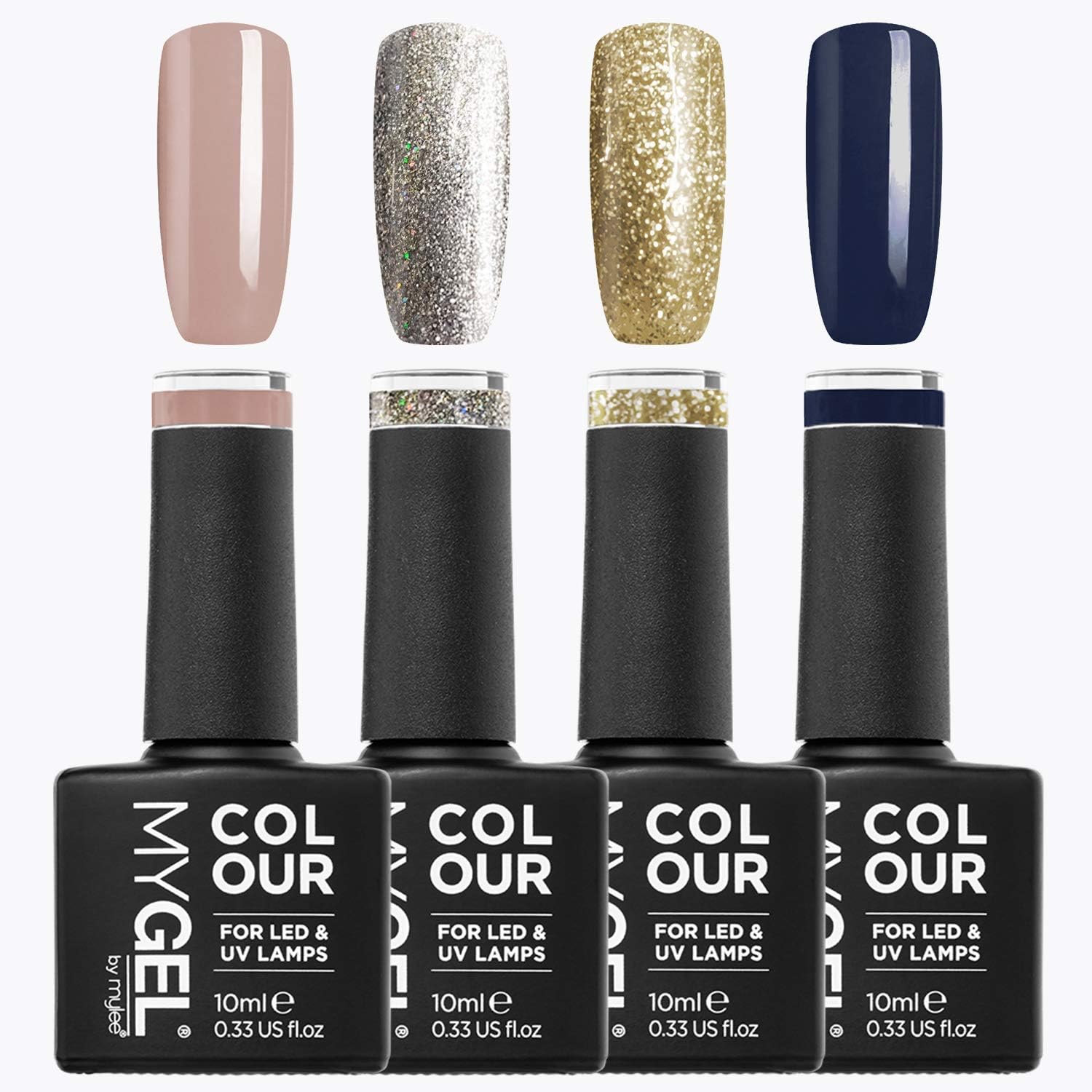 Mylee The Full Works Gel Nail Polish LED Lamp Kit, 8x MYGEL Colours, Top & Base Coat - Image 4