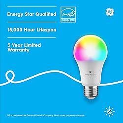GE CYNC A21 Smart LED Light Bulbs, Color Changing