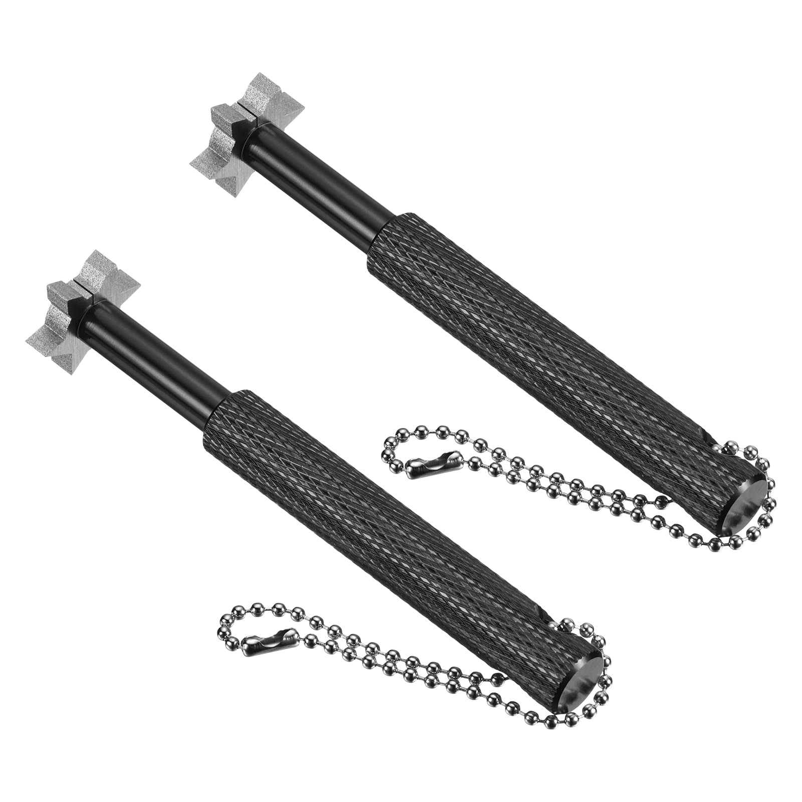 PATIKIL Golf Club Groove Sharpener, 2 Pack U V Type 6 Heads Re-Grooving Tool Golf Club Cleaning for Golf Irons Wedges Utility Clubs, Black