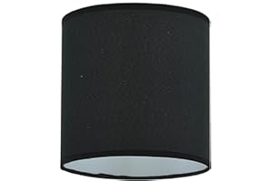 Aspen Creative 31009A Transitional Drum (Cylinder) Shaped Spider Construction Lamp Shade in Black, 8" Wide (8" x 8" x 8")