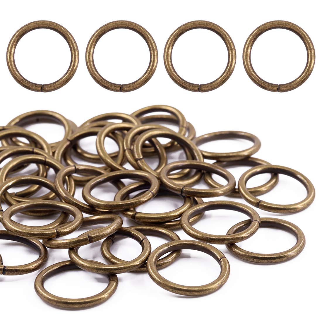 Swpeet 60Pcs Bronze 1 Inch / 25mm Heavy Duty Multi-Purpose Metal O Ring Metal Rings for Hardware Bags Ring Hand DIY Accessories Keychains Belts and Dog Leas