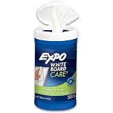 EXPO Whiteboard Care Dry Erase Wipes, Unscented, 50 Count - Home, Office, Teacher, Classroom Supplies
