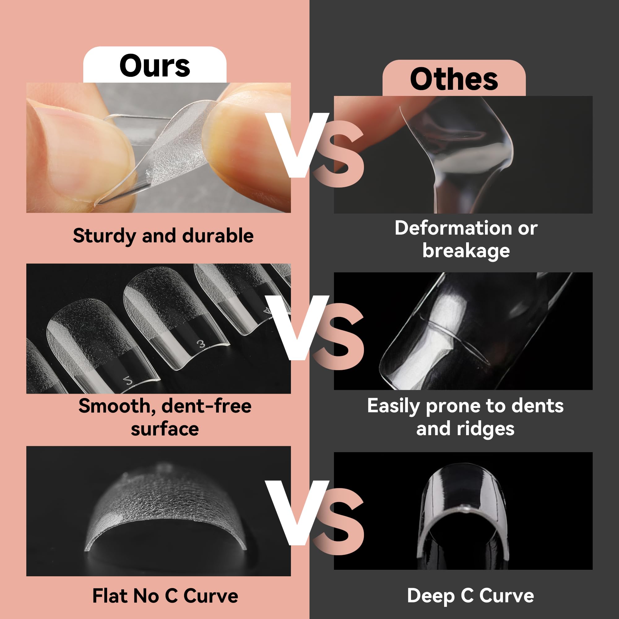 UNA GELLA Short Square Nails - Pre-buff Matte Gel Nail Tips Short Square 120pcs Clear Square Full Cover False Fake Nail Tips for Nail Extension DIY Home Salon 12 Sizes for Women - Image 4