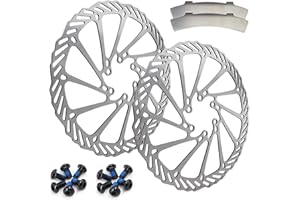 NEPIDOVS Bike Disc Brake Rotors 160/180/203mm 2pcs Set Bicycle Disk Brake Pads Disc Brake Gap Regulator 12pcs Screws for Bicy