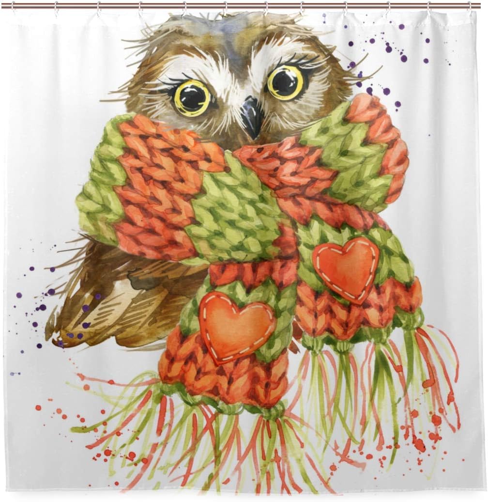 Amazon Nikivivi 防水シャワーカーテン かわいいフクロウ水彩イラストファッションデザイン 浴室 目隠し 間仕切り取付簡単 カーテンリング付属 おしゃれ バスカーテン 180ｘ180cm シャワーカーテン ホーム キッチン オンライン通販