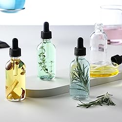 4 Pcs, 2 oz Clear Eye Dropper Bottles with 1