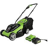 Greenworks 24V 13-Inch Cordless (2-In-1) Push Lawn Mower, 4.0Ah USB Battery (USB Hub) and Charger Included MO24B410