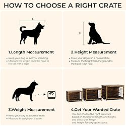 TLSUNNY Dog Crate Furniture, 44.1" Wooden Dog