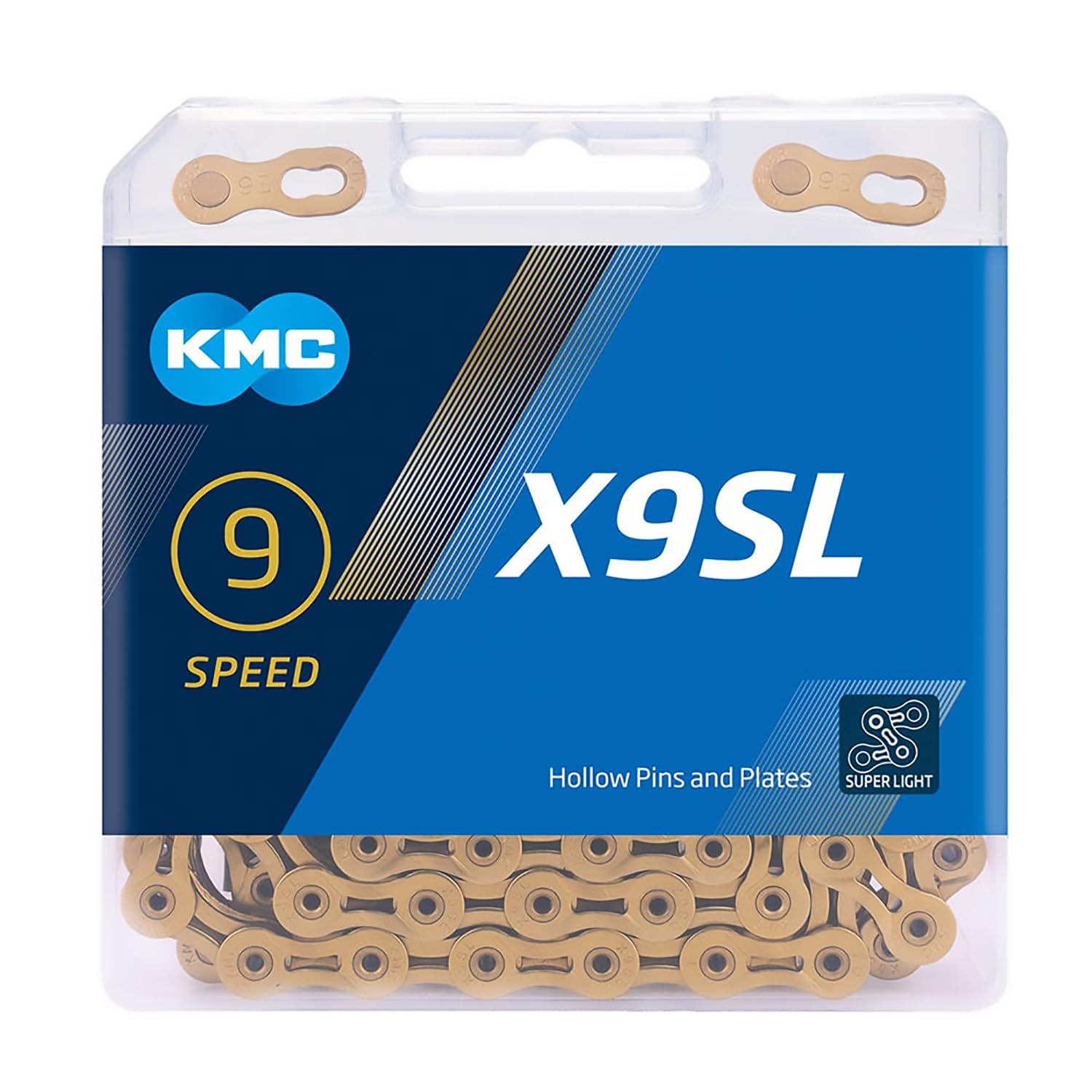 KMC X9SL 9 Speed Chain, Ti-N Gold, 114 Links