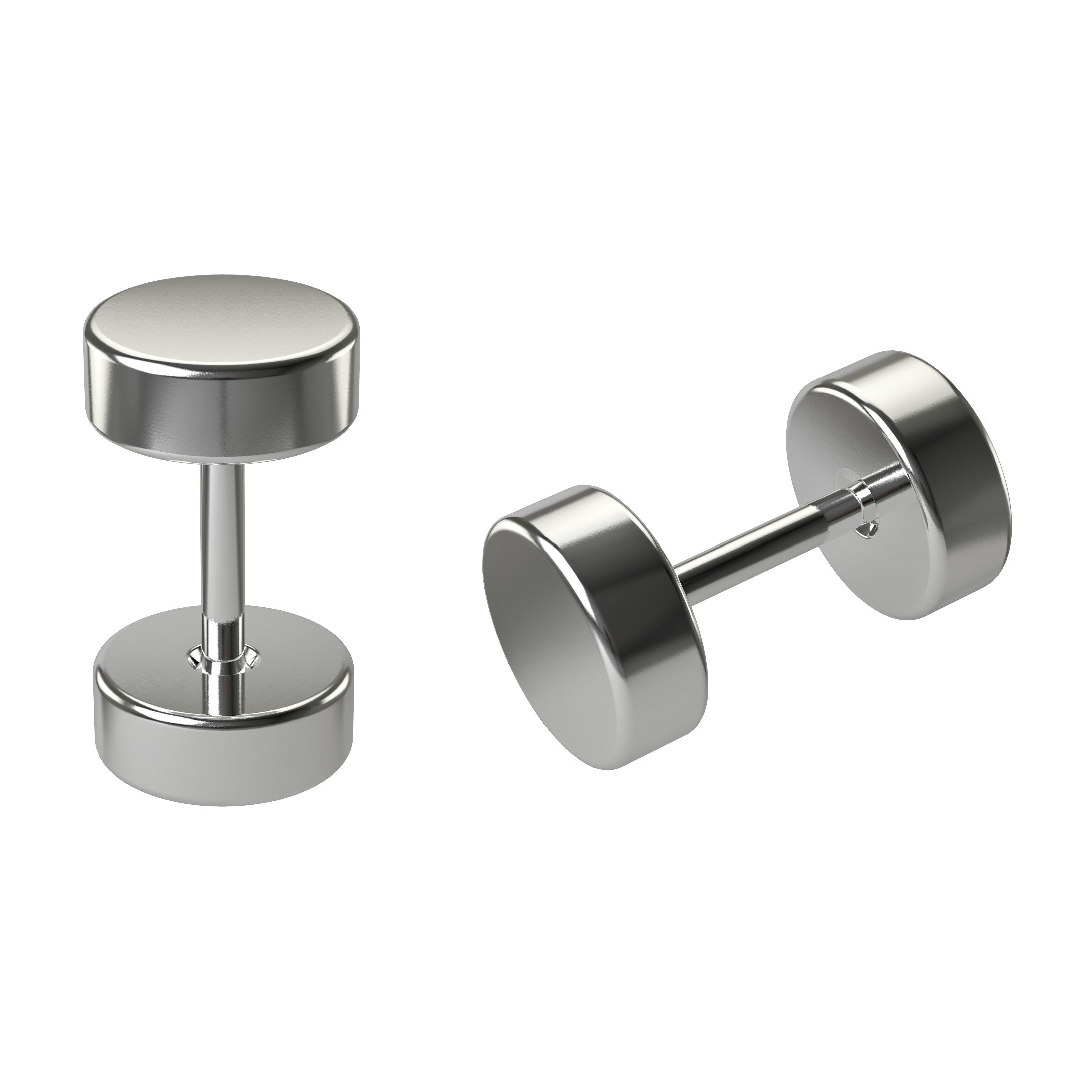 Bling Piercing 2pc Illusion 2g 316L Surgical Steel Barbell Ear Stud Plugs Earrings 16g 1.2mm Fake Cheater Gauges 6mm