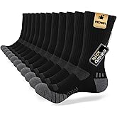 COOPLUS Mens Cushion Crew Socks Athletic Running Moisture Wicking Work Socks Performance Breathable Socks for Men (6 Pairs)