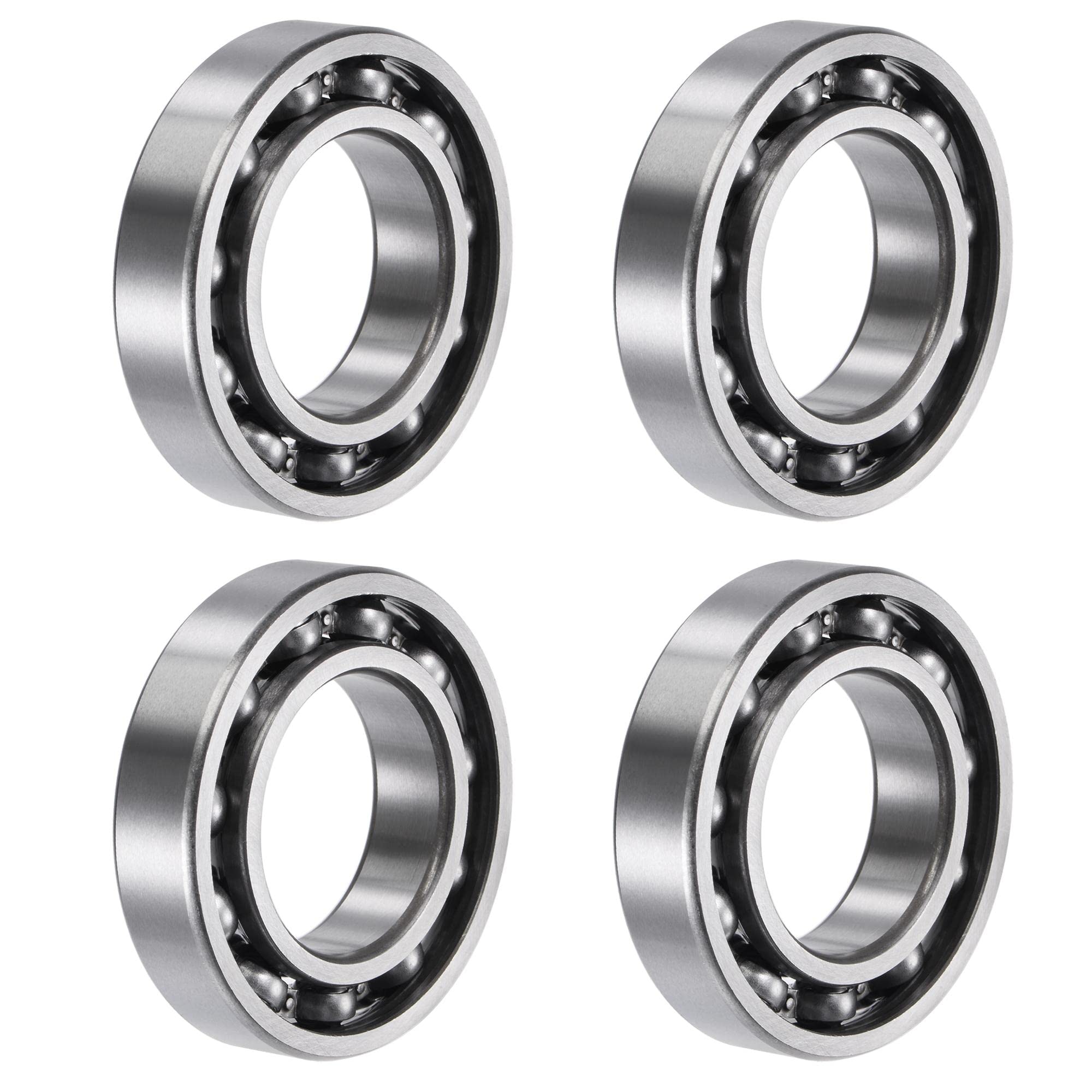 sourcing map 6007 Deep Groove Ball Bearings 35mm Bore 62mm OD 14mm Thick C3 Open Type Chrome Steel 4pcs