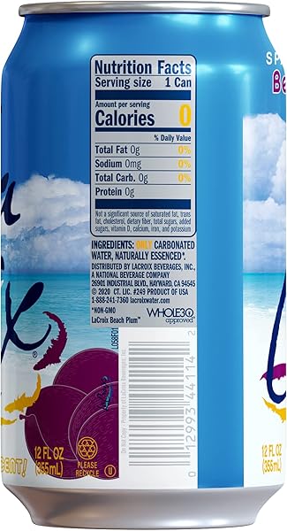 LACROIX SPARKLING WATER, BEACH PLUM, 12 FL OZ (PACK OF 8)