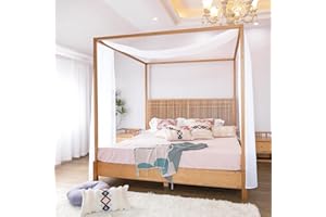 Linentalks White Canopy Bed Scarf for King & California King Bed, Luxury Sheer Bed Canopy Scarf, Sheer Scarf Valance Canopy Bed Drapes, Four Post Bed Canopy Drapes, Canopy Bed Curtains 1 PC 52" X 256"