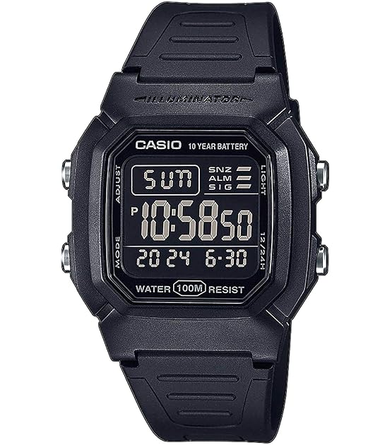 Casio Collection Unisex Digital Watch, Black, Black