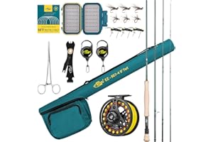 SF Fly Fishing Rod Combo Starter Kit 4Piece 3wt 7.6', 4wt 8', 5/6/7/8wt 9' Emerald Green 24T Carbon Fiber with case, Pre-Spoo