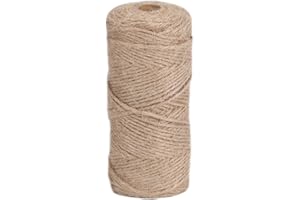 Katkuca 328 Feet Natural Jute Twine Best Arts Crafts Gift Twine Christmas Twine Durable Packing String (Natural Jute 328)