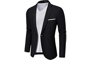 MAGE MALE Men's One Button Blazer Lightweight Casual Sport Coats Solid Color Suit Jacket