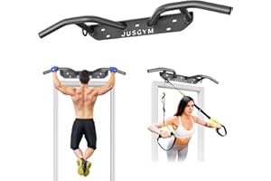 Jusgym Wall Mounted Pull Up Bar - Heavy Duty Chin Up Bar, Pull-Up Bar Support Beam or Joist Mounted, Multifunctional Fitness Bar, 600LBs Capacity