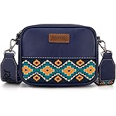 Wrangler Small Crossbody Bags for Women Aztec Mini Purses with Guitar Strap | with Guitar Strap