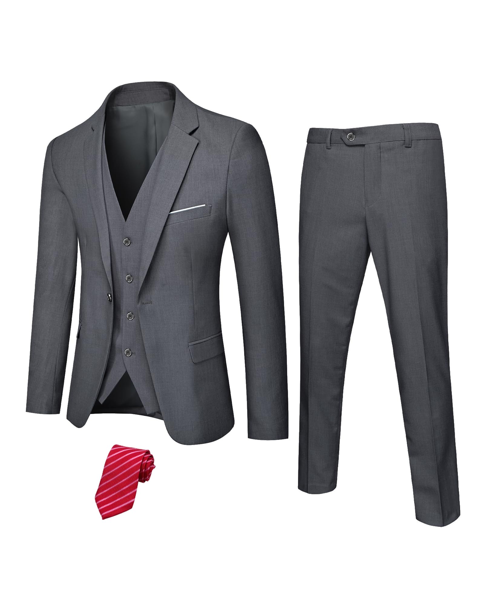 Hihawk Men's 3 Piece Suit with Stretch