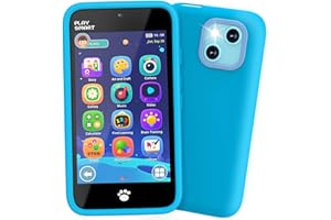 MOMILLA Kids Toys Smart Phone, Dual Camera with Stickers, 3.97" Touchscreen, 200+ Educational Puzzle Games, Learning Toys with Parental Control for Ages 3-8, Birthday Gift