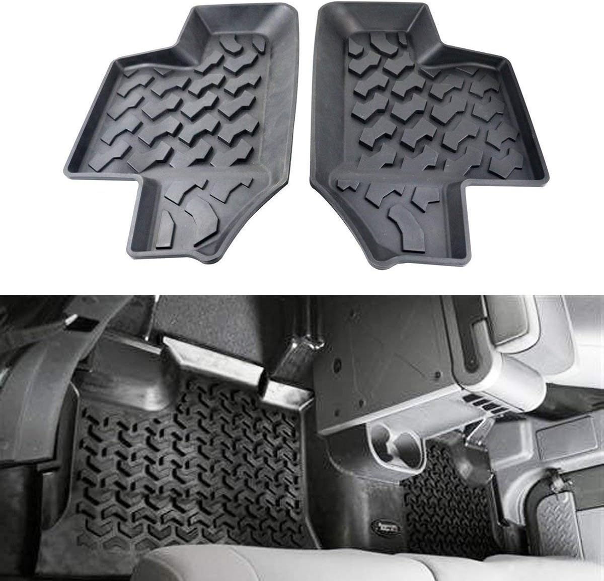 Wrangler JK 2-Door Rubber Rear Row Floor Mats Pad Liner Carpets